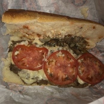 Jersey Mike's Subs - Yes, thats a portabello mushroom and pepper steak and cheese. At least, its supposed to be...... - Fast Food Near Me - Woodstock, Virginia
