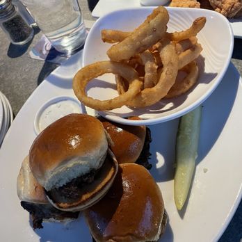 Yard House - Sliders with onion rings - New American Near Me - Tucson, Arizona Yard House - Sliders with onion rings - New American Near Me - Tucson, Arizona