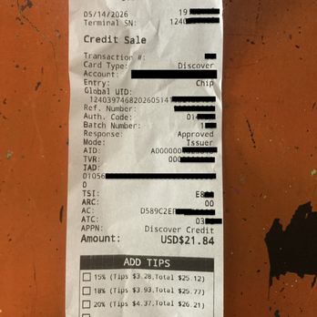 Kunnai Thai Restaurant - This is how the receipts look, filled with a bunch of confusing numbers and codes. Blacked out for privacy of credit card, etc. - Thai Near Me - Los Angeles, California Kunnai Thai Restaurant - This is how the receipts look, filled with a bunch of confusing numbers and codes. Blacked out for privacy of credit card, etc. - Thai Near Me - Los Angeles, California