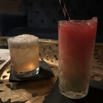 The Wig Shop - Peach whiskey drink and their seasonal beetle juice drink - Cocktail Bars Near Me - Boston, Massachusetts The Wig Shop - Peach whiskey drink and their seasonal beetle juice drink - Cocktail Bars Near Me - Boston, Massachusetts