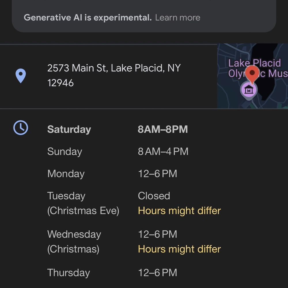 Locker Room 5 - Hours of operation. - Sporting Goods Near Me - Lake Placid, New York