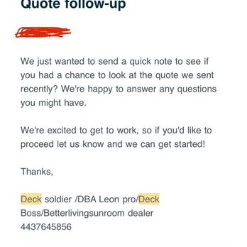 Deck Soldier - Original scope replace 11 deck boards  Price 1180 - Decks & Railing Near Me - Eldersburg, Maryland