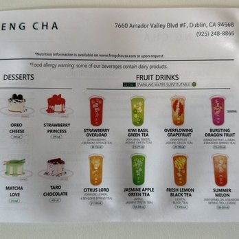 Feng Cha Tea House - Menu - Bubble Tea Near Me - Dublin, California Feng Cha Tea House - Menu - Bubble Tea Near Me - Dublin, California