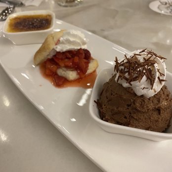 Vast - Dessert Trio: Creme Brûlée, Strawberry Shortcake, and Chocolate Moose. - American Near Me - Oklahoma City, Oklahoma Vast - Dessert Trio: Creme Brûlée, Strawberry Shortcake, and Chocolate Moose. - American Near Me - Oklahoma City, Oklahoma