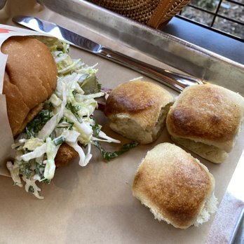 The Crack Shack - Coop Deville Sandwich and 6 Pieces Mini Biscuits - New American Near Me - Encinitas, California The Crack Shack - Coop Deville Sandwich and 6 Pieces Mini Biscuits - New American Near Me - Encinitas, California