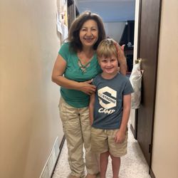 Shoomaan Licensed Home Daycare - This is our son reunited with Shahin after graduating to kindergarten 3 years ago!!