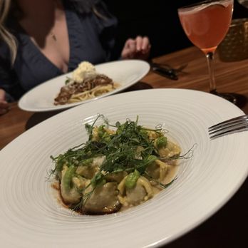 Fortunato Fish and Oyster - Oxtail Genovese Agnolotti, Bucatani Bolognese, Dirty Martini, NA Gin beverage - Seafood Near Me - North Aurora, Illinois Fortunato Fish and Oyster - Oxtail Genovese Agnolotti, Bucatani Bolognese, Dirty Martini, NA Gin beverage - Seafood Near Me - North Aurora, Illinois