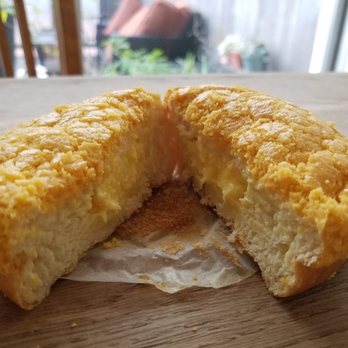 Garden Bakery - Pineapple Custard Bun (open) - Bakeries Near Me - San Francisco, California