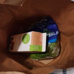 Our spinach being mashed by almond milk.... they should not have been bagged together.
