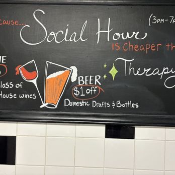 Louie's Grill and Bar - a blackboard with a menu for social hour - Sports Bars Near Me - Tulsa, Oklahoma Louie's Grill and Bar - a blackboard with a menu for social hour - Sports Bars Near Me - Tulsa, Oklahoma