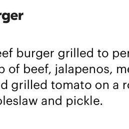 Description of dish as it appears on their menu.