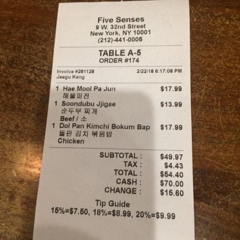 Five Senses - Korean Near Me - New York, New York