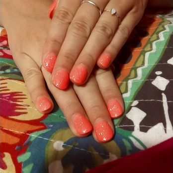 Peache Nails and Spa - I picked this cool coral color, but Tom suggested the beautiful glitter top coat! Looove every experience here. - Nail Salons Near Me - Marietta, Georgia Peache Nails and Spa - I picked this cool coral color, but Tom suggested the beautiful glitter top coat! Looove every experience here. - Nail Salons Near Me - Marietta, Georgia