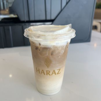 Haraz Coffee House - iced salted caramel latte - Coffee & Tea Near Me - Schaumburg, Illinois