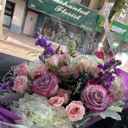 Enchanted Florist - Flower Bouquet with storefront in background