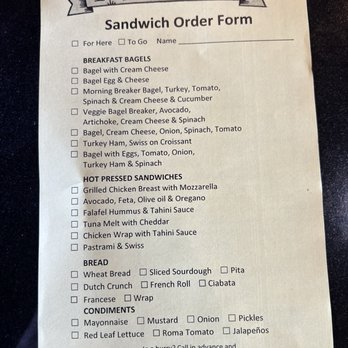 Eunice Gourmet Cafe - Menu order form - Sandwiches Near Me - Albany, California