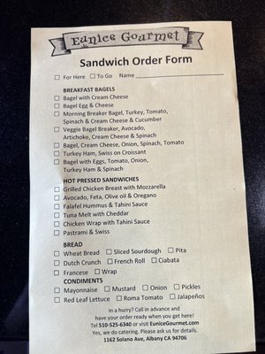 Menu photo 1 Eunice Gourmet Cafe Albany, CA