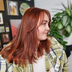 The Cosmopolitan Punk - Aimee CR - "Cowboy Copper" color + subtle face framing layers