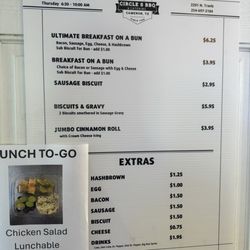 Circle S Bar-B-Que - Thursday morning breakfast menu
