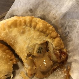 Inside of the jelly and peanut butter empanada... very tasty. Inside of the jelly and peanut butter empanada... very tasty.