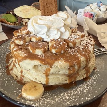 Lake St Cafe - Addison - Nutella Biscoff Pancakes minus Nutella - Breakfast & Brunch Near Me - Addison, Illinois