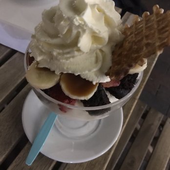 Bianco Gelato - Coconut, salted caramel, Organic Brownie (Gluten Free), strawberries, bananas, homemade whipped cream... Don't judge me! ;) - Gelato Near Me - Miami, Florida Bianco Gelato - Coconut, salted caramel, Organic Brownie (Gluten Free), strawberries, bananas, homemade whipped cream... Don't judge me! ;) - Gelato Near Me - Miami, Florida
