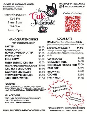 Menu photo 1 The Cafe at Ridgewood Birdsboro, PA Menu photo 1 The Cafe at Ridgewood Birdsboro, PA