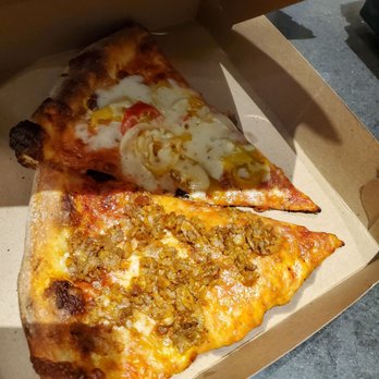Mamma Lucia's Pizzeria - Slice with Italian sausage and slice with extra cheese and hot peppers - Pizza Near Me - Pittsburgh, Pennsylvania Mamma Lucia's Pizzeria - Slice with Italian sausage and slice with extra cheese and hot peppers - Pizza Near Me - Pittsburgh, Pennsylvania