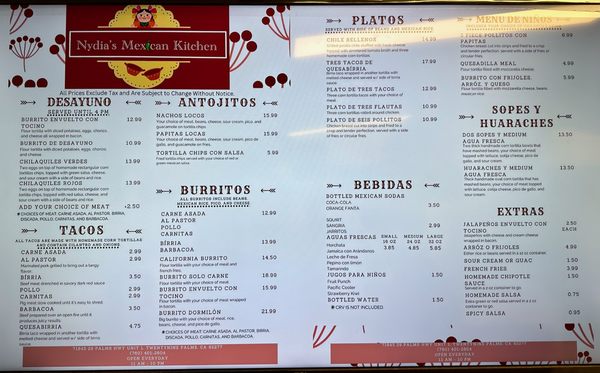 Menu photo 4 Nydias Mexican Kitchen Twentynine Palms, CA Menu photo 4 Nydias Mexican Kitchen Twentynine Palms, CA