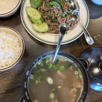 Pha Khao Lao Cuisine - Beef larb and soup - Laotian Near Me - San Diego, California Pha Khao Lao Cuisine - Beef larb and soup - Laotian Near Me - San Diego, California