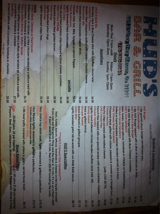 HUD’S BAR AND GRILL Updated September 2024 2213 Gray Hwy, Macon