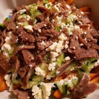 Marlo's Restaurant - Greek fries (no tomato, no onion, extra cucumber) - Italian Near Me - Crescent City, California Marlo's Restaurant - Greek fries (no tomato, no onion, extra cucumber) - Italian Near Me - Crescent City, California