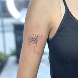 Brows Ink Studio - Custom fan tattoo done by Maureen