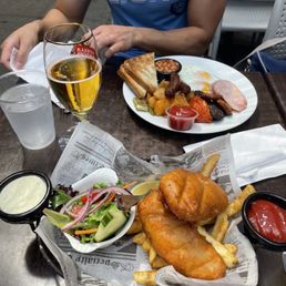 Fish and chips and irish breakfast