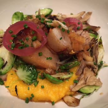 Prubechu - Porridge with pork belly, pickled onion, maitake (yum) mushroom, shaved greens - Guamanian Near Me - San Francisco, California Prubechu - Porridge with pork belly, pickled onion, maitake (yum) mushroom, shaved greens - Guamanian Near Me - San Francisco, California