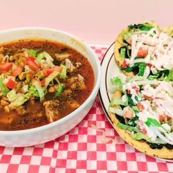 Taqueria Espartaco - Pozole with tostadas