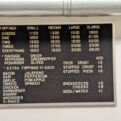 Sam's Pizza - 2025 Menu (cash only)