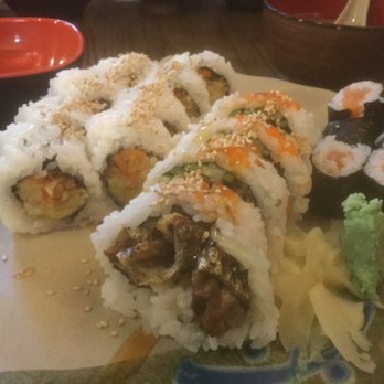 Yamato Sushi Restaurant - Sushi Combo (8.95). Yam Tempura Roll, BC Roll, Salmon Maki - Sushi Bars Near Me - Vancouver, British Columbia
