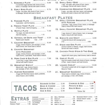 Jack's Cafe - Breakfast Menu - American Near Me - Floresville, Texas