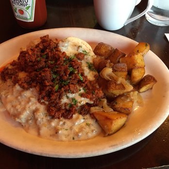 Ha! - Buttermilk biscuits and sausage gravy, chorizo added on - Comfort Food Near Me - Seattle, Washington Ha! - Buttermilk biscuits and sausage gravy, chorizo added on - Comfort Food Near Me - Seattle, Washington