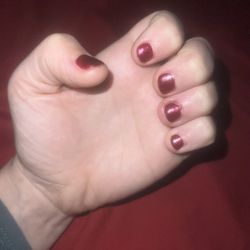 Nail Luxe - She didn't maintain to the cuticle and she also cut up three of my cuticles making them bleed.