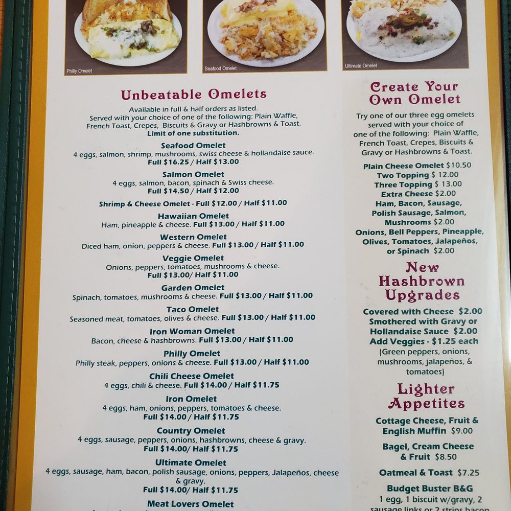 Waffles Caffe - Omelets menu - Breakfast & Brunch Near Me - Yakima, Washington