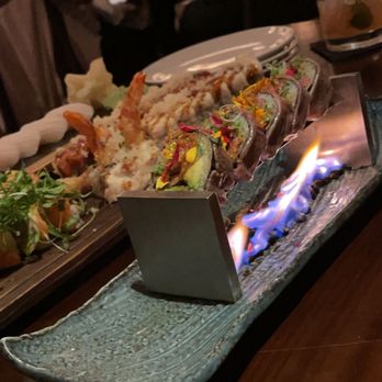 Karma Burlington - Bad picture but the only I had. Wagyu on fire roll. - Asian Fusion Near Me - Burlington, Massachusetts Karma Burlington - Bad picture but the only I had. Wagyu on fire roll. - Asian Fusion Near Me - Burlington, Massachusetts