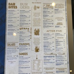 Lunch dinner menu