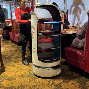 Red Rooster Cafe - Robot helper!... delivering orders. So cute! - Diners Near Me - Denver, Colorado