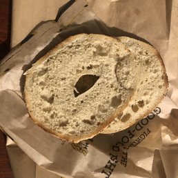 This is supposedly a buttered bagel.
