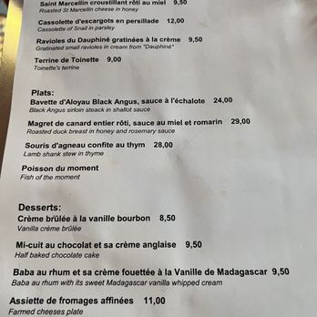 Chez Toinette - Menu - French Near Me - Paris, 75 Chez Toinette - Menu - French Near Me - Paris, 75