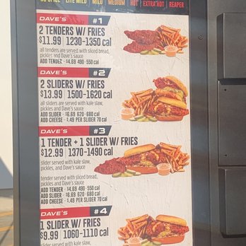 Dave's Hot Chicken - Drive through menu - Chicken Shop Near Me - Arlington, Texas Dave's Hot Chicken - Drive through menu - Chicken Shop Near Me - Arlington, Texas