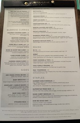 Menu photo 5 Burma Love Menlo Park, CA