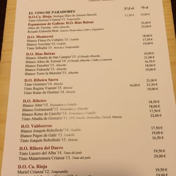 Enxebre - Drink (wine/beer) menu - Diners Near Me - Santiago de Compostela, C